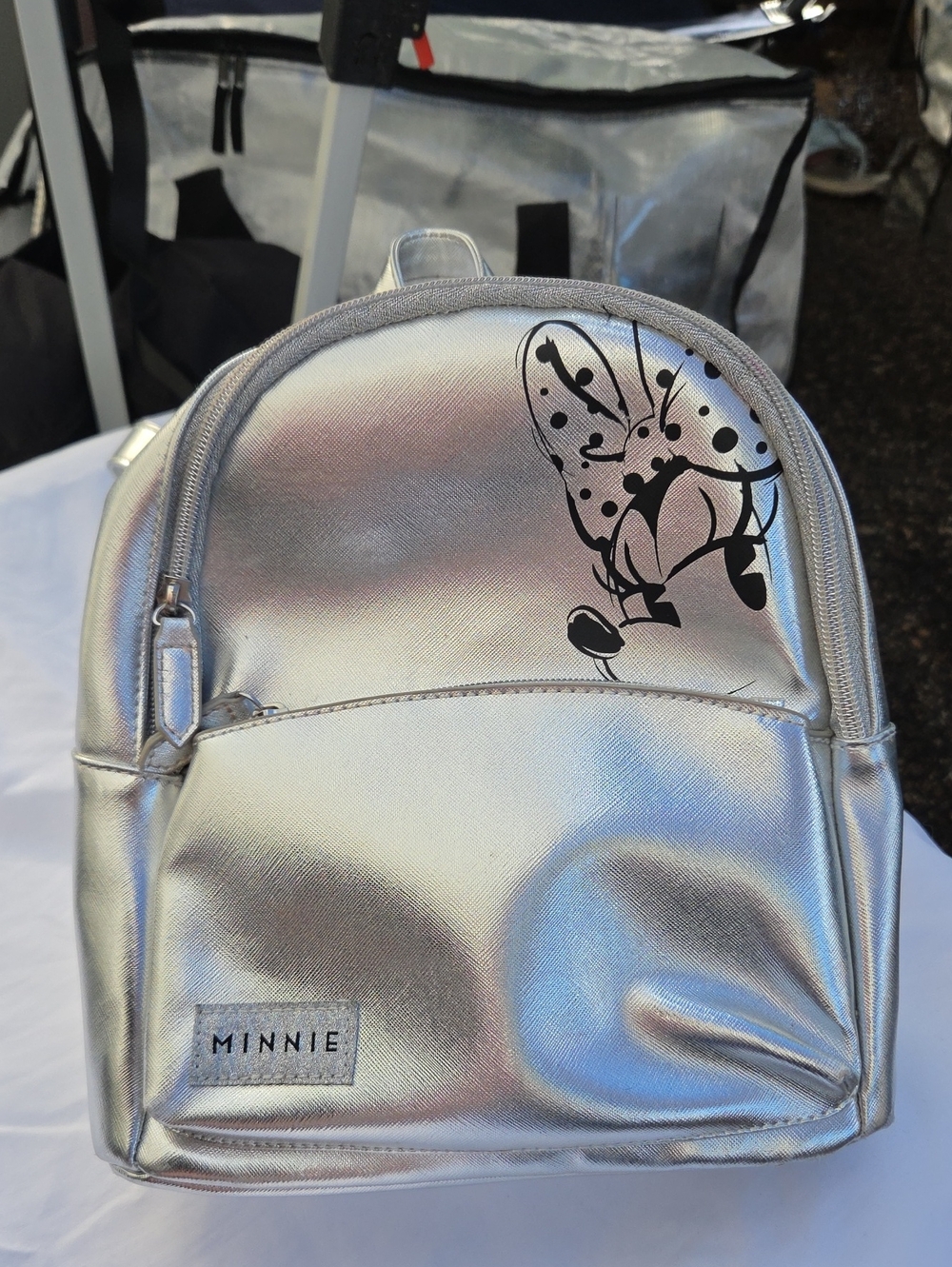 Danielle Nicole Silver Minnie Mouse Mini Backpack